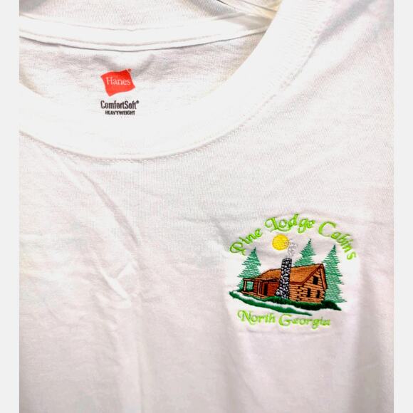 Vintage Souvenir T Shirt Pine Lodge Cabins Resort N Georgia Blue Ridge Mountain - Picture 2 of 9